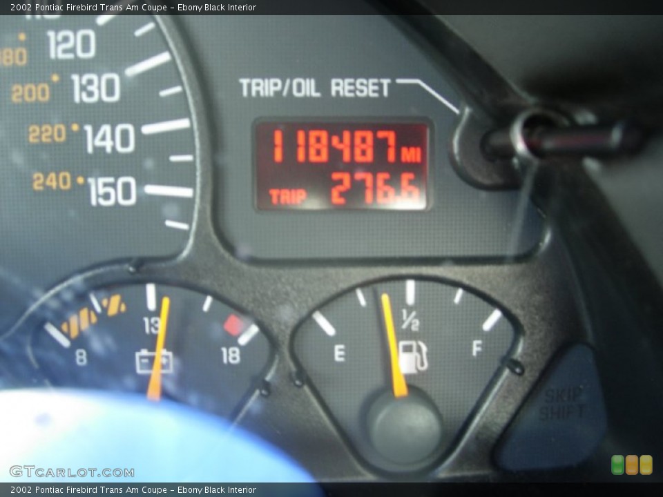 Ebony Black Interior Gauges for the 2002 Pontiac Firebird Trans Am Coupe #84104165