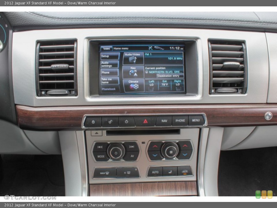 Dove/Warm Charcoal Interior Controls for the 2012 Jaguar XF  #84111797