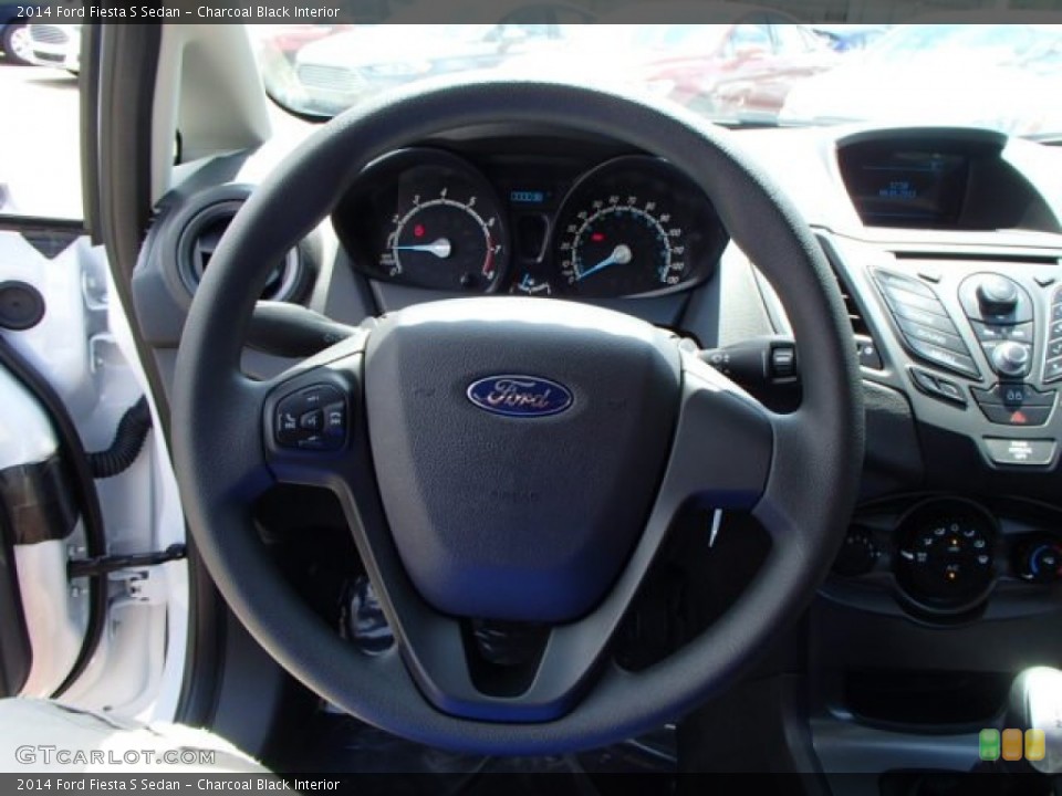 Charcoal Black Interior Steering Wheel for the 2014 Ford Fiesta S Sedan #84114217