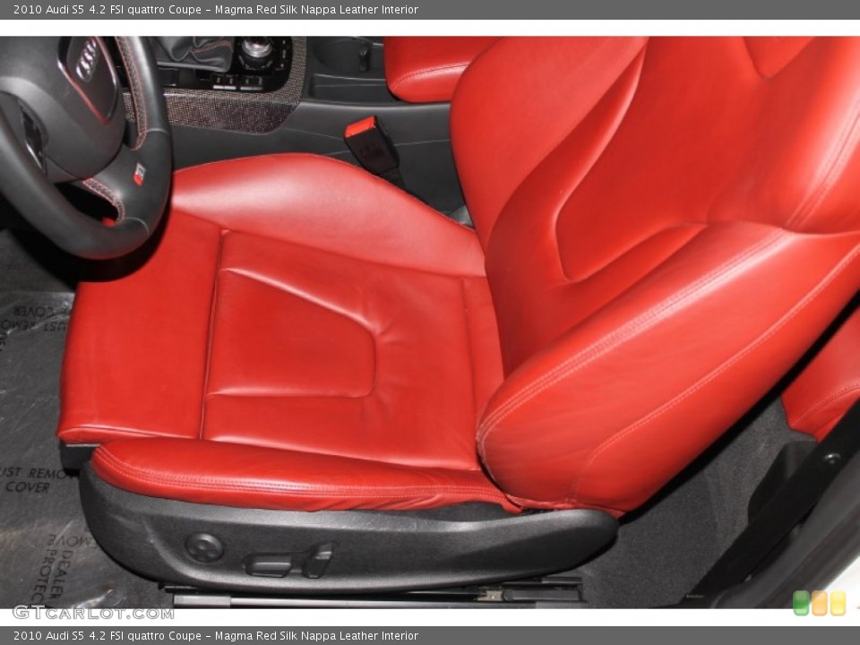 Magma Red Silk Nappa Leather Interior Front Seat for the 2010 Audi S5 4.2 FSI quattro Coupe #84123404