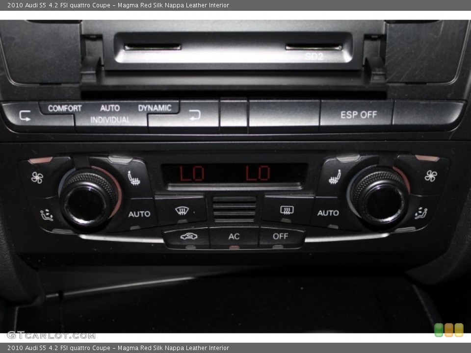 Magma Red Silk Nappa Leather Interior Controls for the 2010 Audi S5 4.2 FSI quattro Coupe #84123677