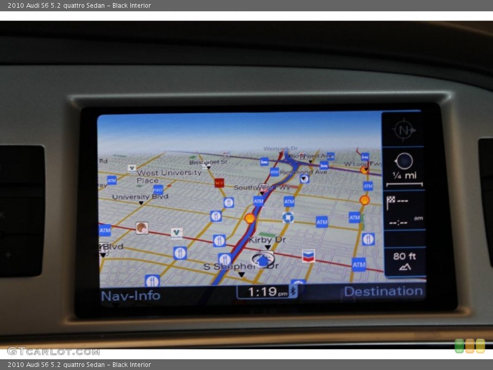 Black Interior Navigation for the 2010 Audi S6 5.2 quattro Sedan #84124541