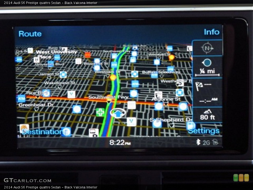 Black Valcona Interior Navigation for the 2014 Audi S6 Prestige quattro Sedan #84127417