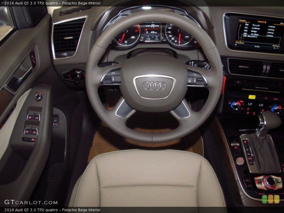 Pistachio Beige Interior Steering Wheel for the 2014 Audi Q5 3.0 TFSI quattro #84128261