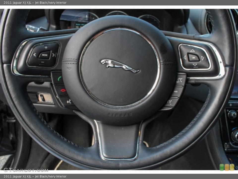 Jet Black/Ivory Interior Steering Wheel for the 2011 Jaguar XJ XJL #84143451