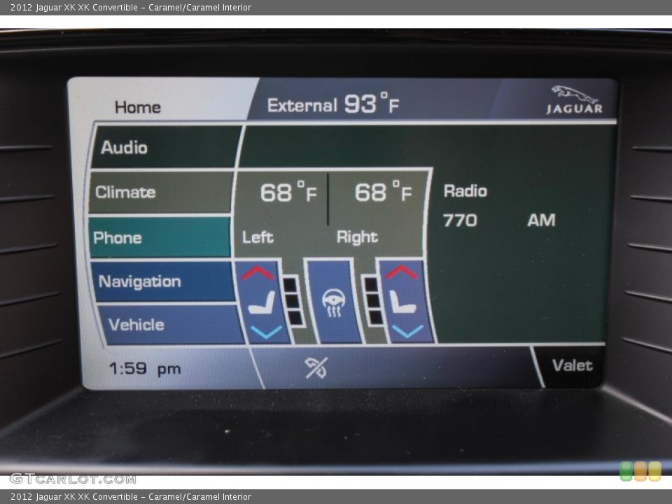 Caramel/Caramel Interior Controls for the 2012 Jaguar XK XK Convertible #84143979