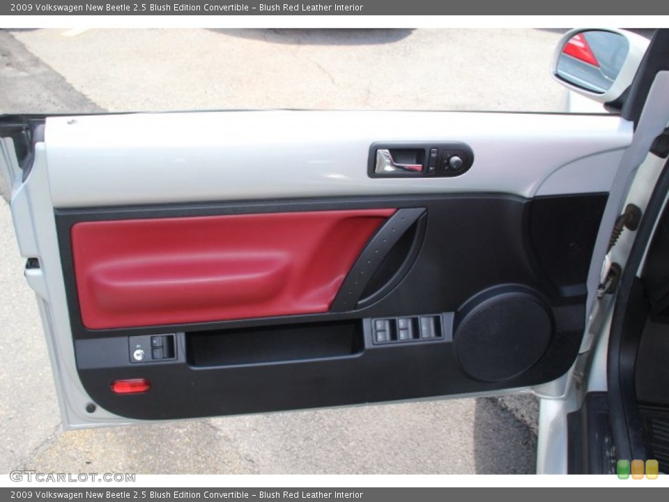 Blush Red Leather Interior Door Panel for the 2009 Volkswagen New Beetle 2.5 Blush Edition Convertible #84147315