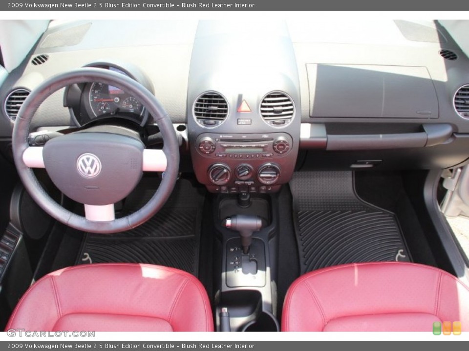 Blush Red Leather Interior Dashboard for the 2009 Volkswagen New Beetle 2.5 Blush Edition Convertible #84147411