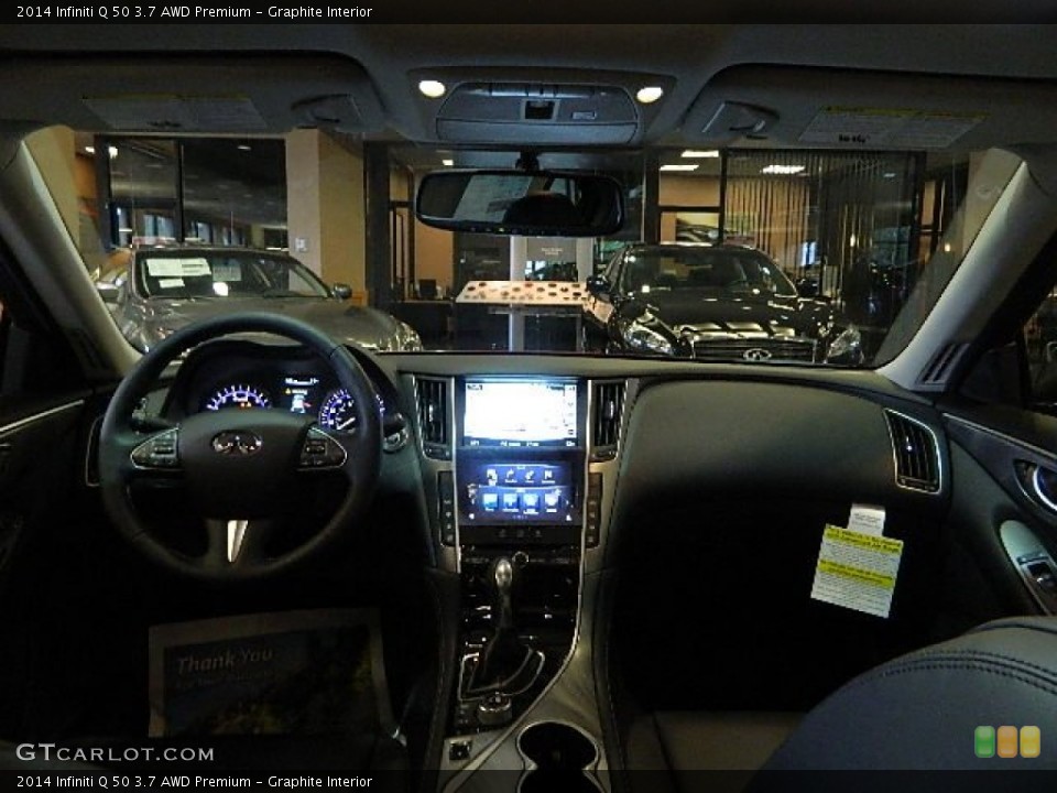 Graphite Interior Dashboard for the 2014 Infiniti Q 50 3.7 AWD Premium #84153315