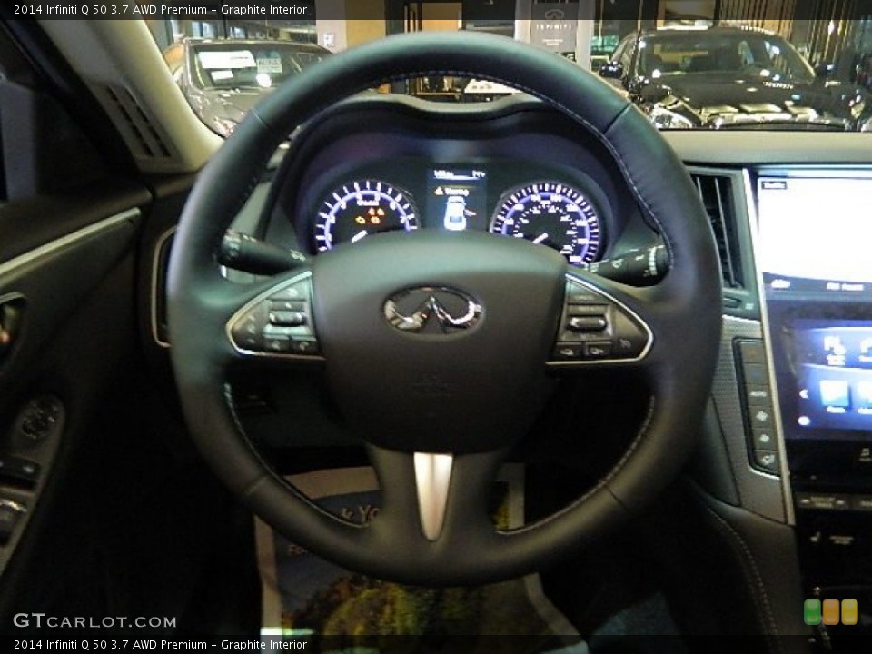 Graphite Interior Steering Wheel for the 2014 Infiniti Q 50 3.7 AWD Premium #84153345