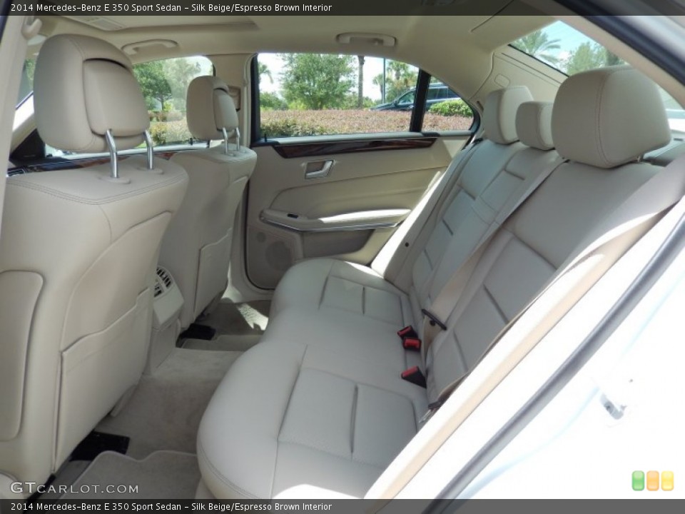 Silk Beige/Espresso Brown Interior Rear Seat for the 2014 Mercedes-Benz E 350 Sport Sedan #84154360