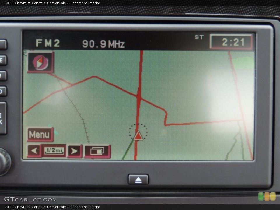 Cashmere Interior Navigation for the 2011 Chevrolet Corvette Convertible #84157584
