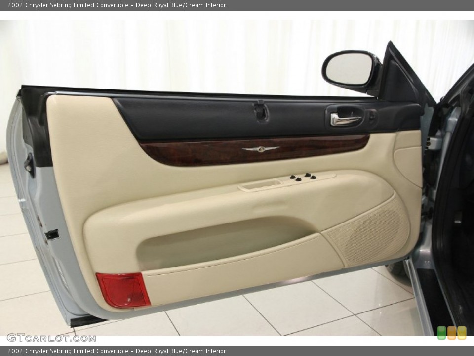 Deep Royal Blue/Cream Interior Door Panel for the 2002 Chrysler Sebring Limited Convertible #84160908