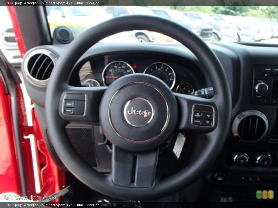 Black Interior Steering Wheel for the 2014 Jeep Wrangler Unlimited Sport 4x4 #84167166