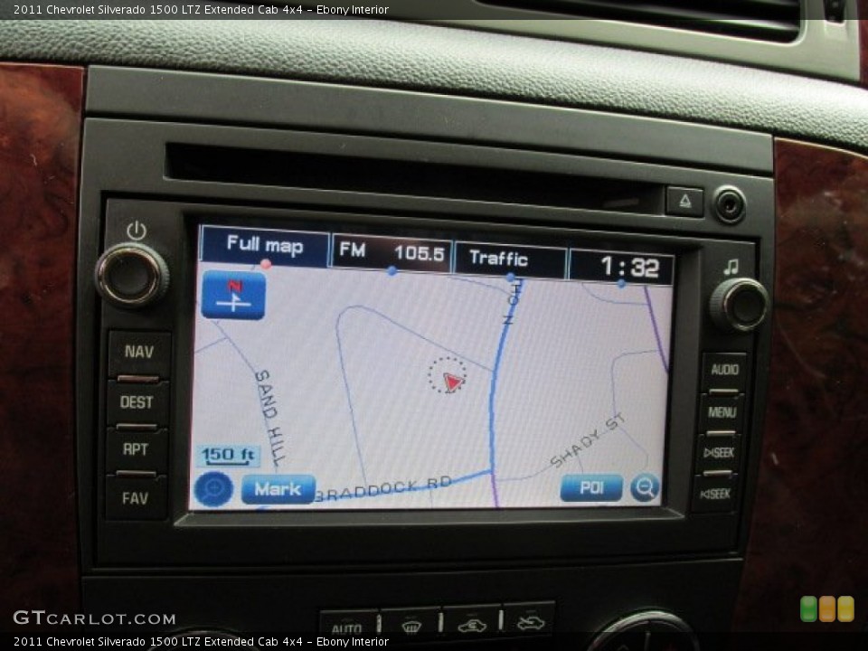 Ebony Interior Navigation for the 2011 Chevrolet Silverado 1500 LTZ Extended Cab 4x4 #84173247