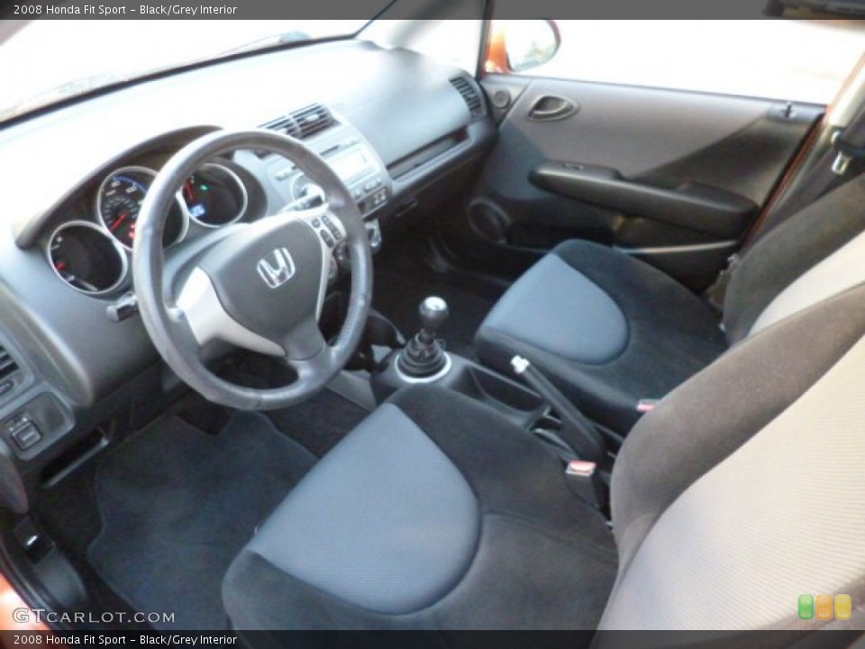 Black/Grey 2008 Honda Fit Interiors