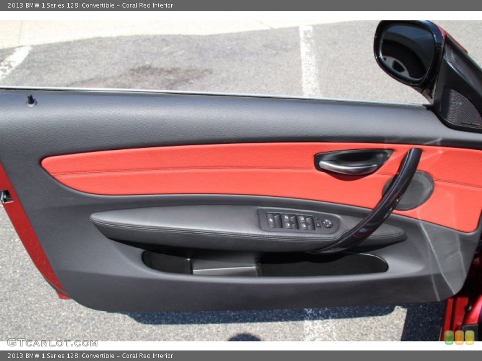 Coral Red Interior Door Panel for the 2013 BMW 1 Series 128i Convertible #84182337
