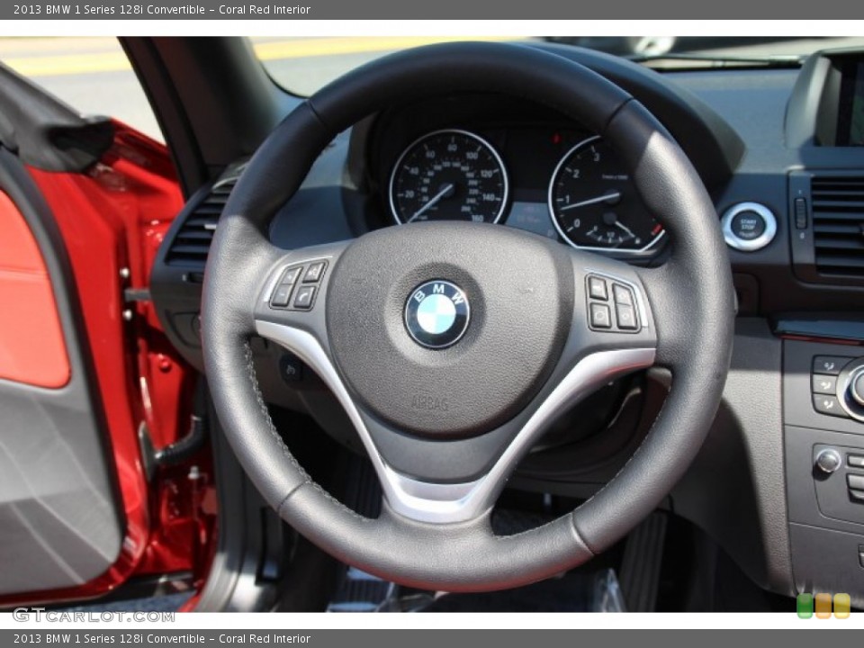 Coral Red Interior Steering Wheel for the 2013 BMW 1 Series 128i Convertible #84182439