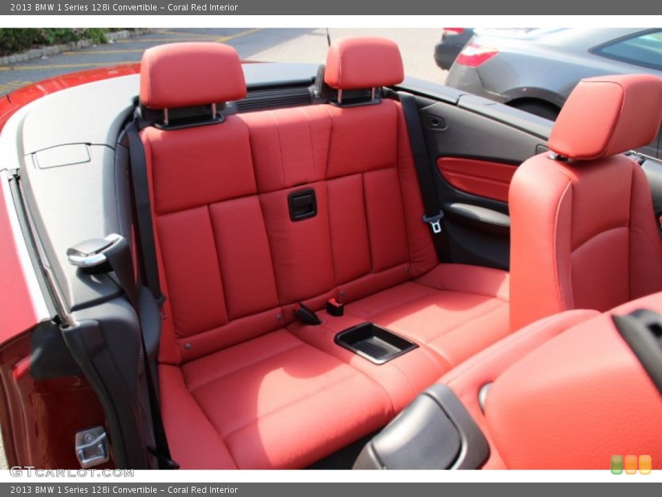Coral Red Interior Rear Seat for the 2013 BMW 1 Series 128i Convertible #84182535