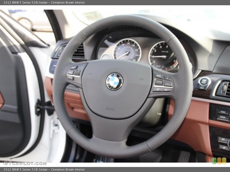 Cinnamon Brown Interior Steering Wheel for the 2013 BMW 5 Series 528i Sedan #84182892