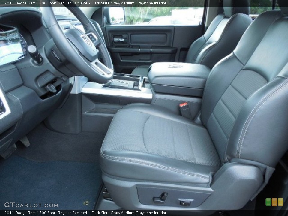 Dark Slate Gray/Medium Graystone Interior Front Seat for the 2011 Dodge Ram 1500 Sport Regular Cab 4x4 #84189282