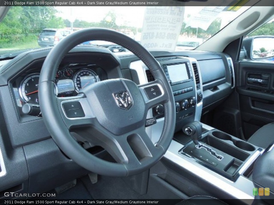 Dark Slate Gray/Medium Graystone Interior Steering Wheel for the 2011 Dodge Ram 1500 Sport Regular Cab 4x4 #84189294