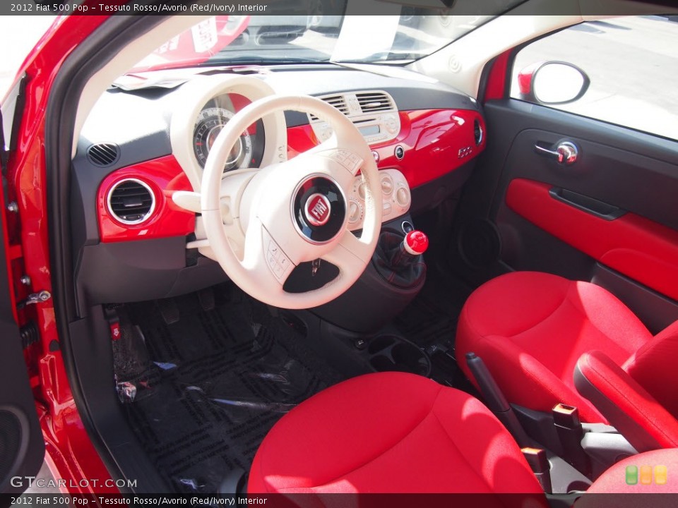 Tessuto Rosso/Avorio (Red/Ivory) Interior Prime Interior for the 2012 Fiat 500 Pop #84208616