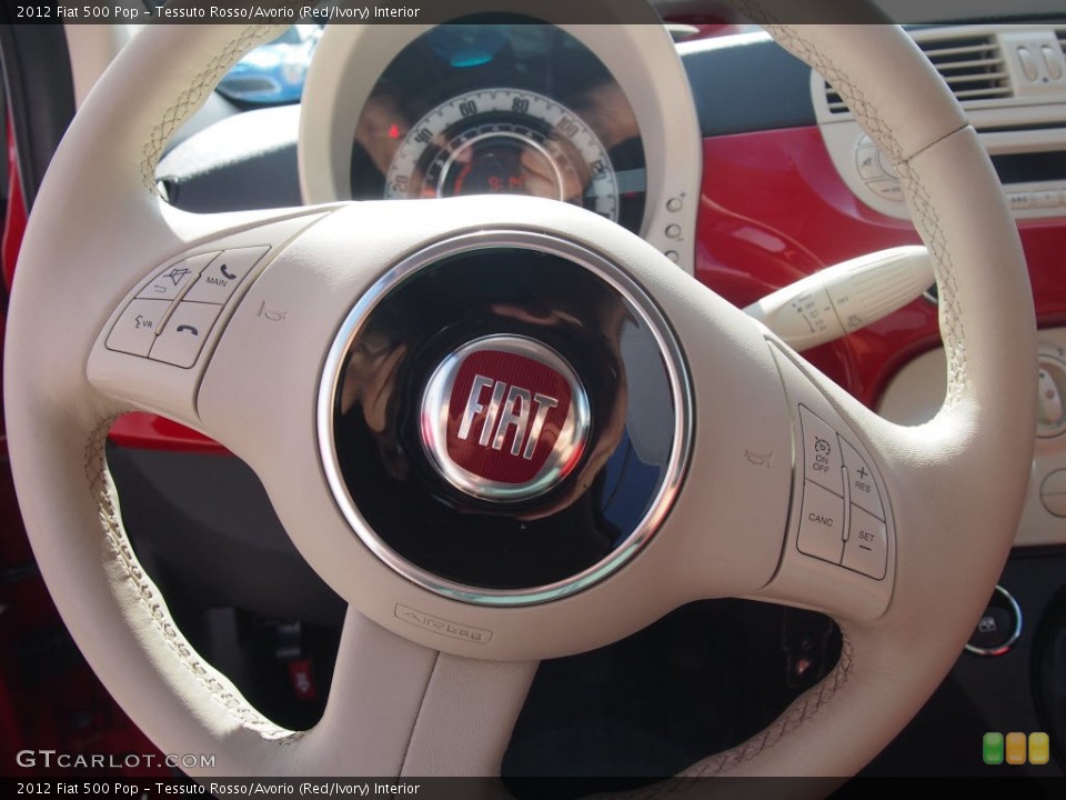 Tessuto Rosso/Avorio (Red/Ivory) Interior Steering Wheel for the 2012 Fiat 500 Pop #84208646