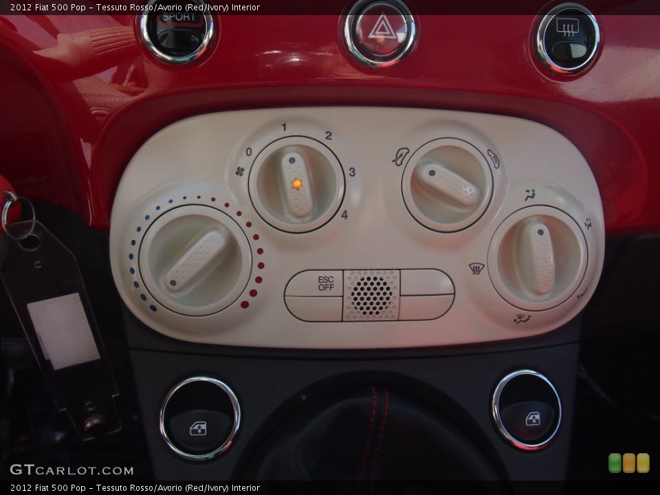 Tessuto Rosso/Avorio (Red/Ivory) Interior Controls for the 2012 Fiat 500 Pop #84208688