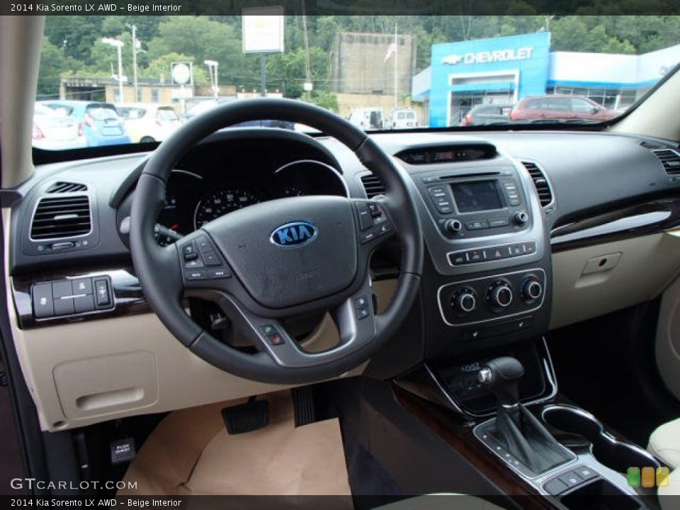 Beige Interior Dashboard for the 2014 Kia Sorento LX AWD #84220085