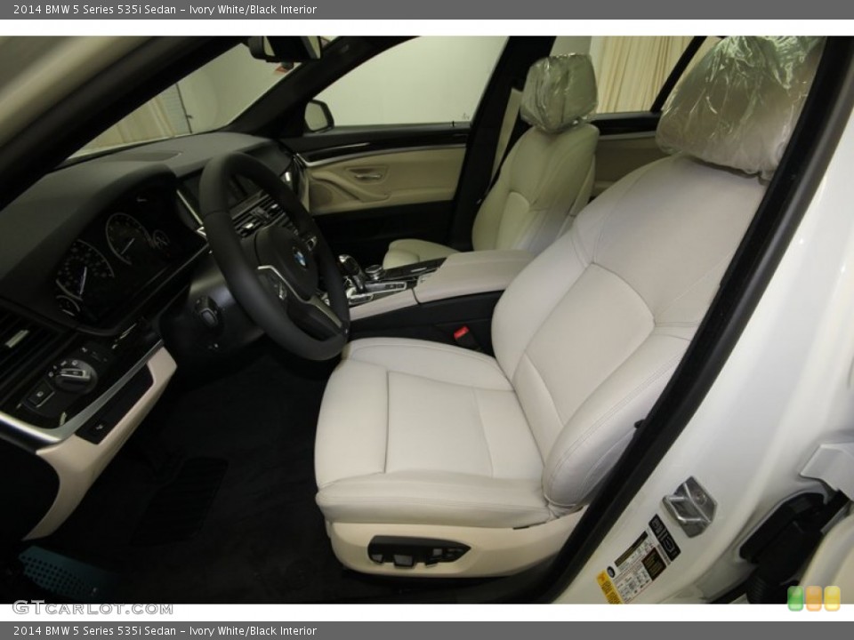 Ivory White/Black Interior Front Seat for the 2014 BMW 5 Series 535i Sedan #84223958
