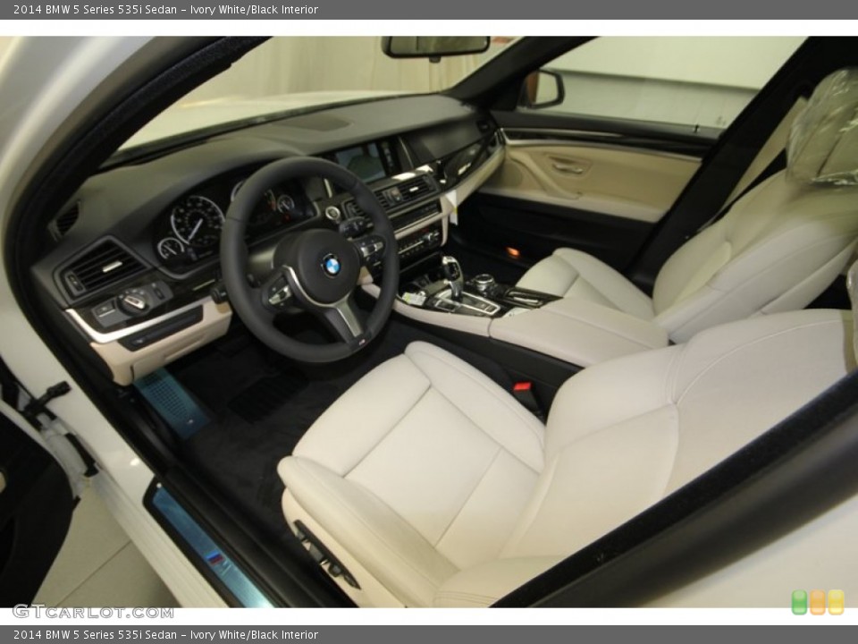 Ivory White/Black Interior Prime Interior for the 2014 BMW 5 Series 535i Sedan #84224108