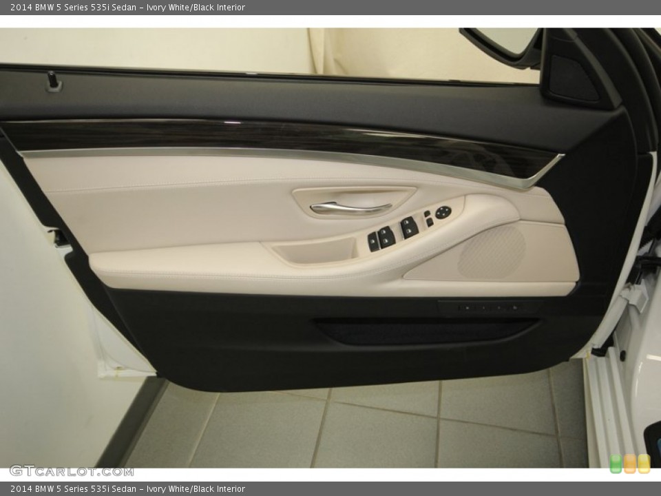 Ivory White/Black Interior Door Panel for the 2014 BMW 5 Series 535i Sedan #84224153