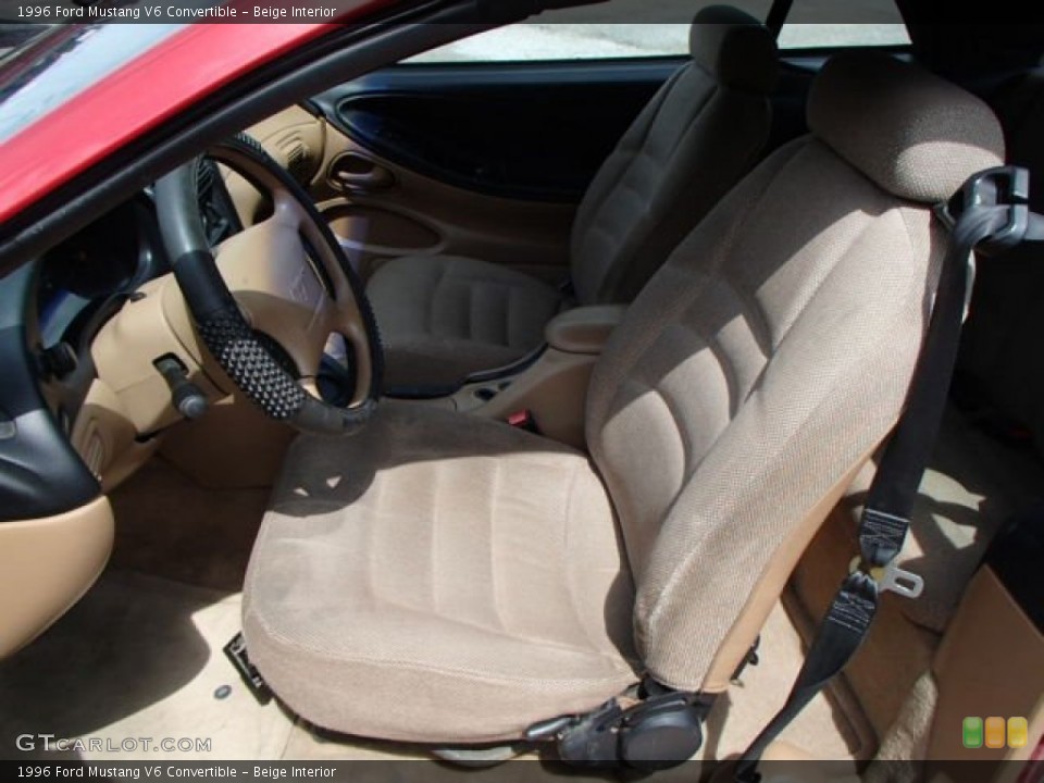 Beige Interior Front Seat for the 1996 Ford Mustang V6 Convertible #84224251