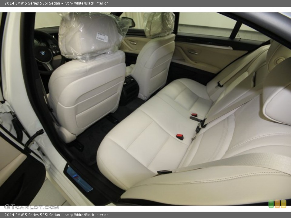 Ivory White/Black Interior Rear Seat for the 2014 BMW 5 Series 535i Sedan #84224552