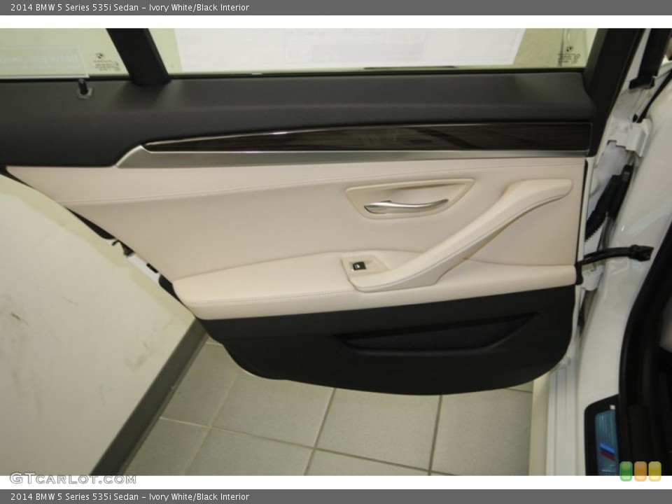 Ivory White/Black Interior Door Panel for the 2014 BMW 5 Series 535i Sedan #84224570