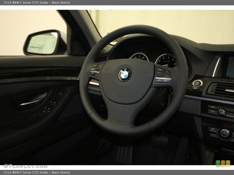 Black Interior Steering Wheel for the 2014 BMW 5 Series 535i Sedan #84225428