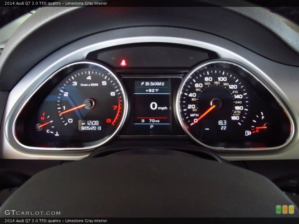 Limestone Gray Interior Gauges for the 2014 Audi Q7 3.0 TFSI quattro #84226136