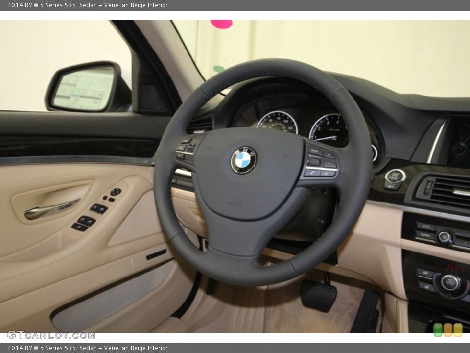 Venetian Beige Interior Steering Wheel for the 2014 BMW 5 Series 535i Sedan #84226222