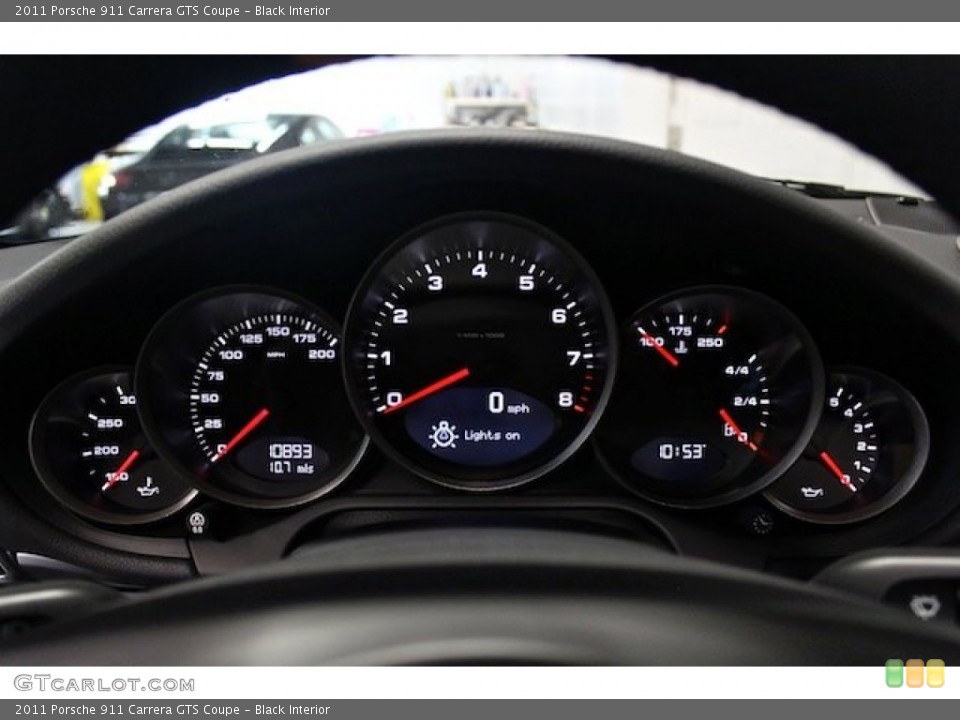 Black Interior Gauges for the 2011 Porsche 911 Carrera GTS Coupe #84232906