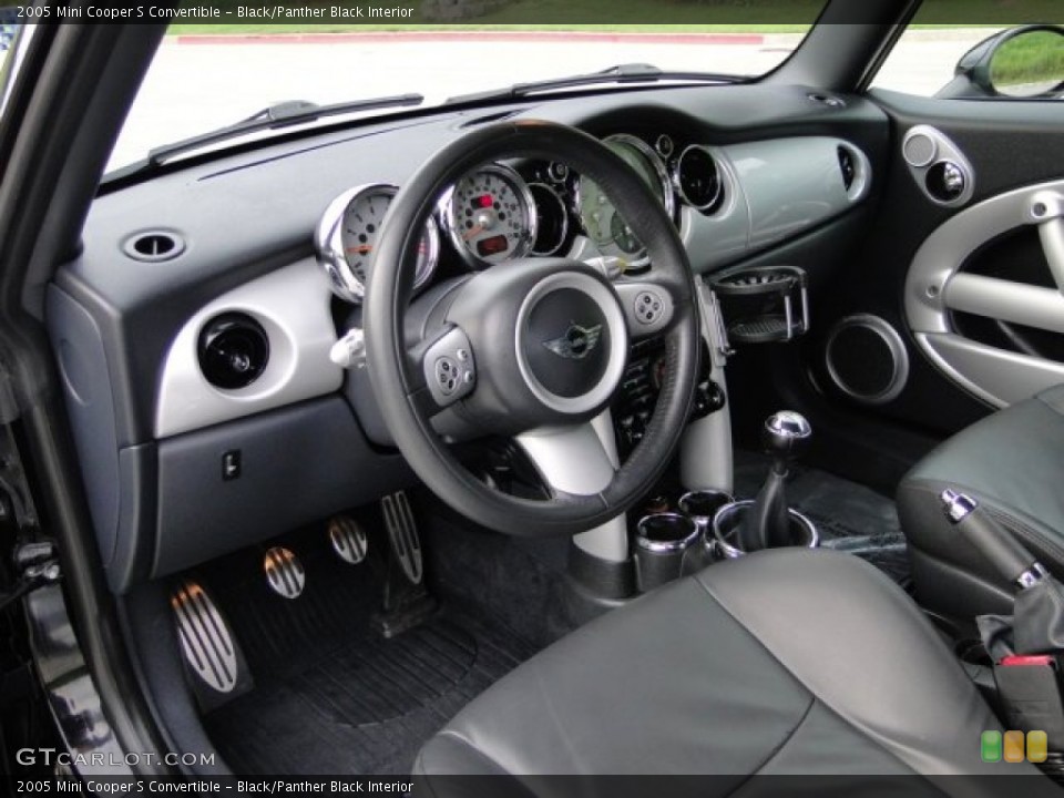 Black/Panther Black Interior Prime Interior for the 2005 Mini Cooper S Convertible #84260743