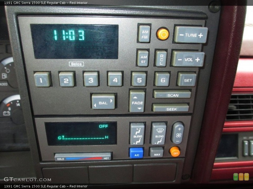 Red Interior Controls for the 1991 GMC Sierra 1500 SLE Regular Cab #84266931