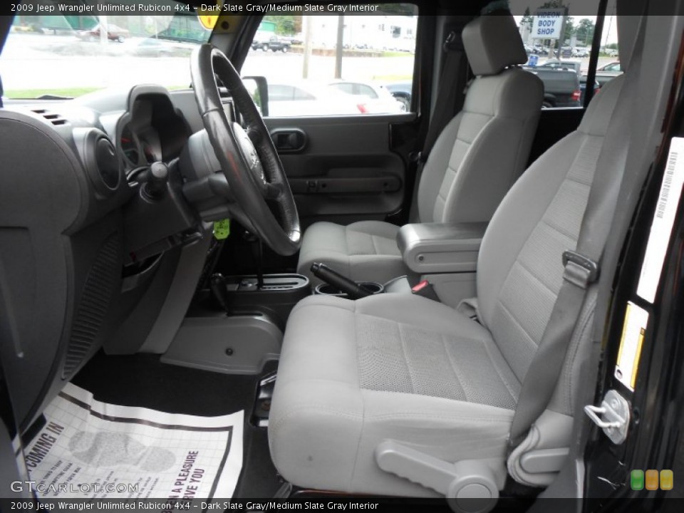 Dark Slate Gray/Medium Slate Gray Interior Front Seat for the 2009 Jeep Wrangler Unlimited Rubicon 4x4 #84285999