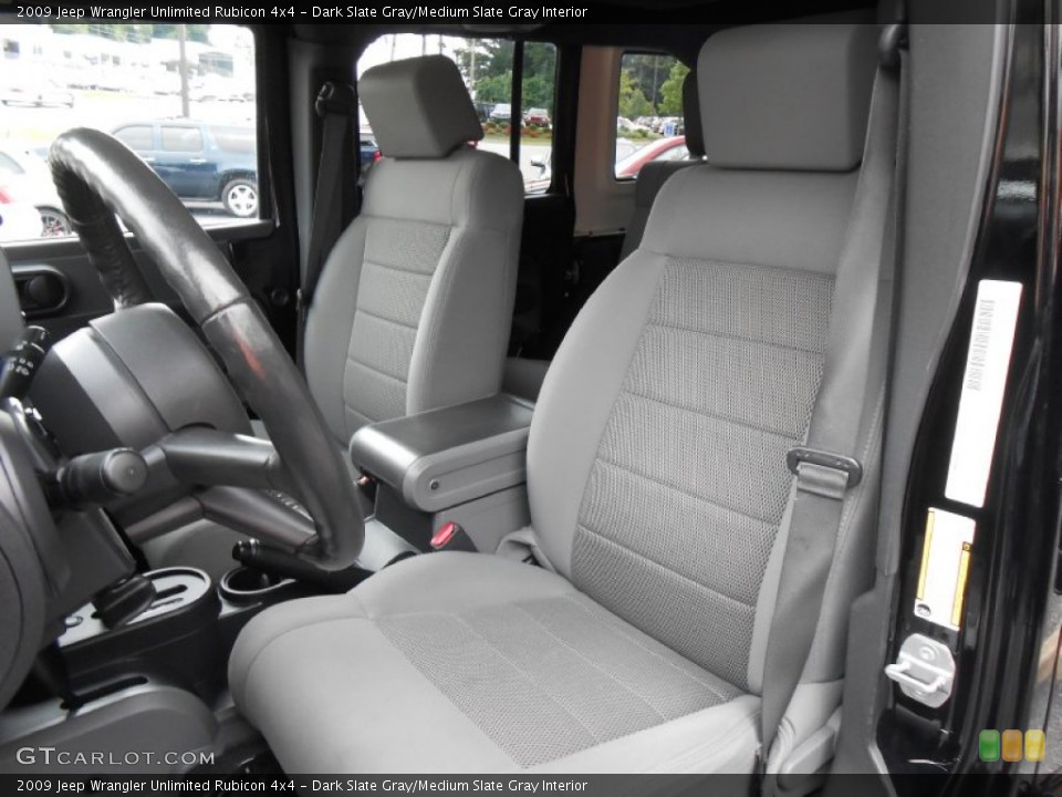 Dark Slate Gray/Medium Slate Gray Interior Front Seat for the 2009 Jeep Wrangler Unlimited Rubicon 4x4 #84286026