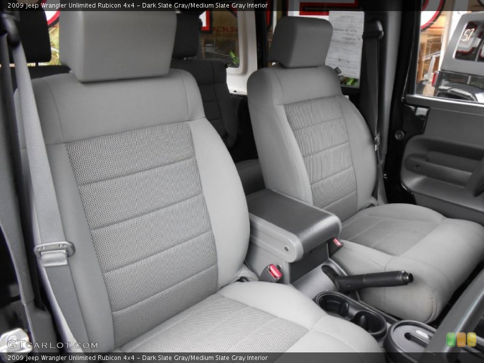 Dark Slate Gray/Medium Slate Gray Interior Front Seat for the 2009 Jeep Wrangler Unlimited Rubicon 4x4 #84286102