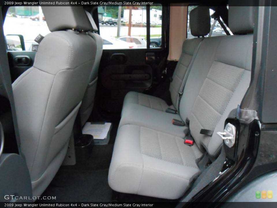 Dark Slate Gray/Medium Slate Gray Interior Rear Seat for the 2009 Jeep Wrangler Unlimited Rubicon 4x4 #84286183