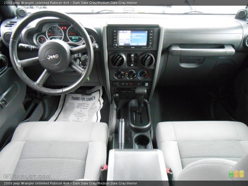 Dark Slate Gray/Medium Slate Gray Interior Dashboard for the 2009 Jeep Wrangler Unlimited Rubicon 4x4 #84286206