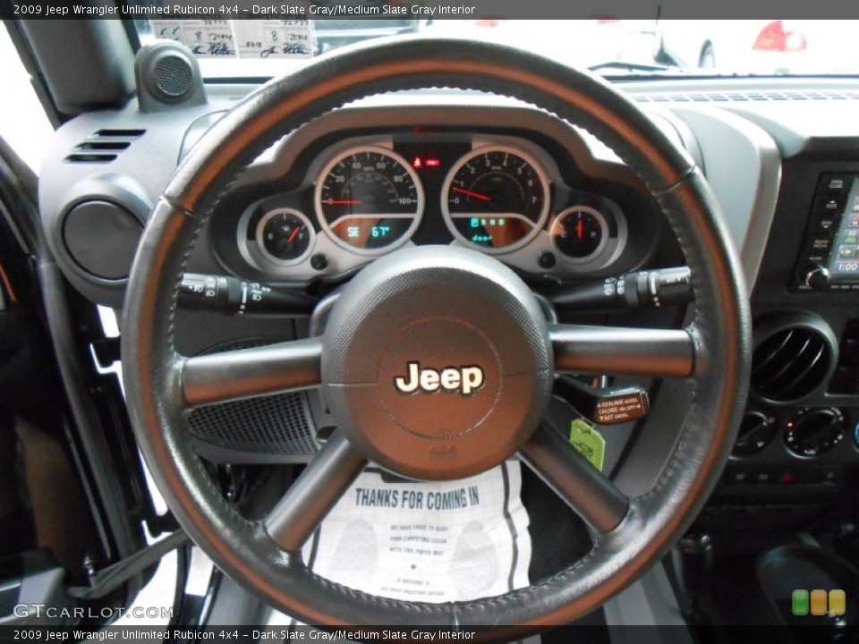 Dark Slate Gray/Medium Slate Gray Interior Steering Wheel for the 2009 Jeep Wrangler Unlimited Rubicon 4x4 #84286362