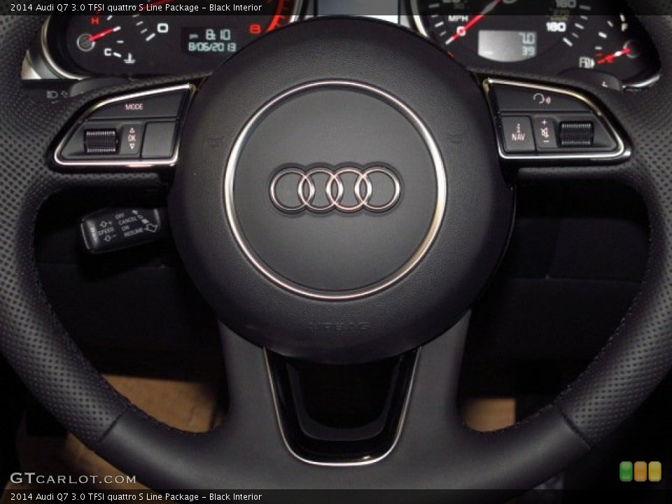 Black Interior Steering Wheel for the 2014 Audi Q7 3.0 TFSI quattro S Line Package #84322806