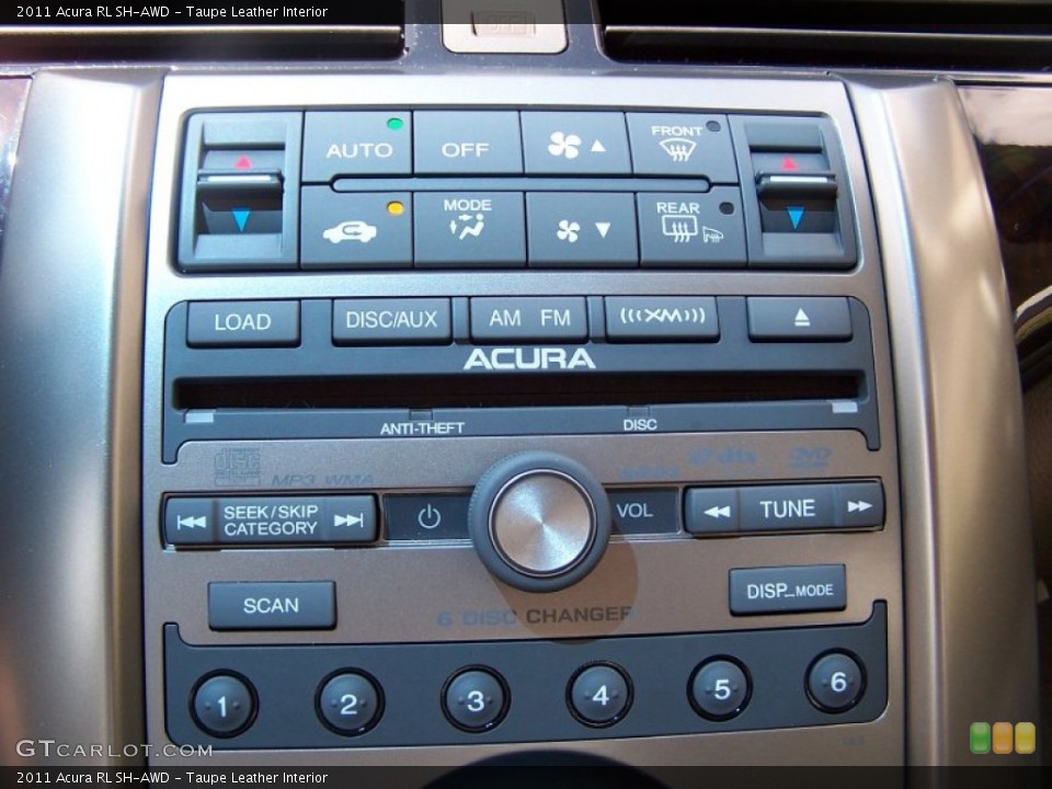 Taupe Leather Interior Controls for the 2011 Acura RL SH-AWD #84329100